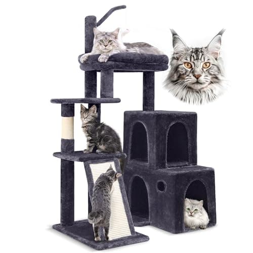 F50 Heavy Duty Cat Tree Tower for Large Indoor Cats, Dark Grey — Dark Grey