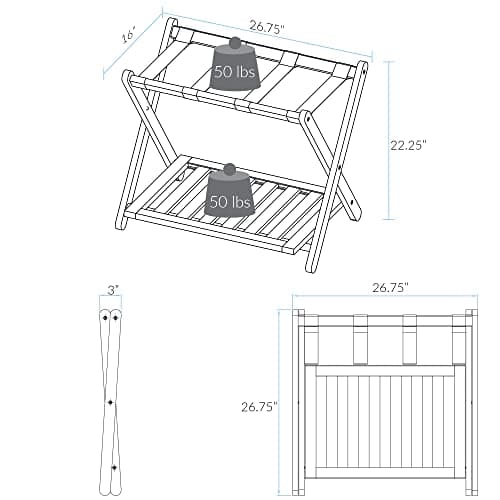 Walnut Solid Wood Casual Home Luggage Rack