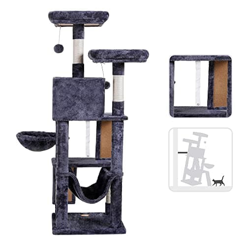 Heybly Multi-Level Cat Furniture Condo for Indoor Cats Smoky Gray HCT014G  
Heybly Cozy Cat Tower with Scratching Board for Indoor Cats Smoky Gray HCT014G  
Heybly Padded Plush Perch Cat Tree for Indoor Cats Smoky Gray HCT014G