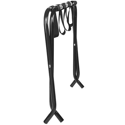 King's Brand Black Metal Foldable Luggage Rack Stand