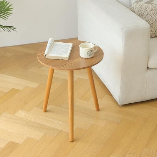 Awaseen Solid Wood Brown Living Room Side Table