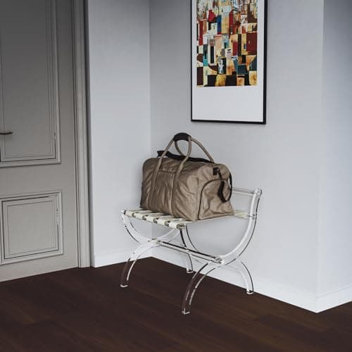 Byingo Foldable Luggage Rack with High Back Support, Holds 50-100 lb, Portable & Easy to Use