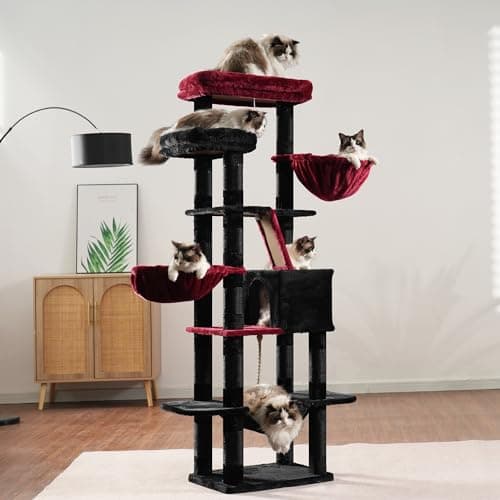 Halloween Cat Tree for Indoor Cats - 68 inch Multi-Level Cat Tower