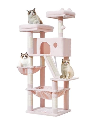 Taoqimiao 71-Inch Multi-Level Cat Tree for Large Indoor Cats — Jelly Pink