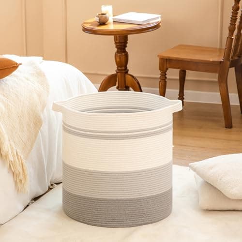 OIAHOMY Decorative 80L Laundry Hamper with Handles - Gradient Gray