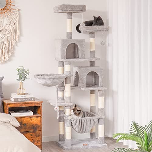 70 Cat Tree Condo with Toy for Large Indoor Cats