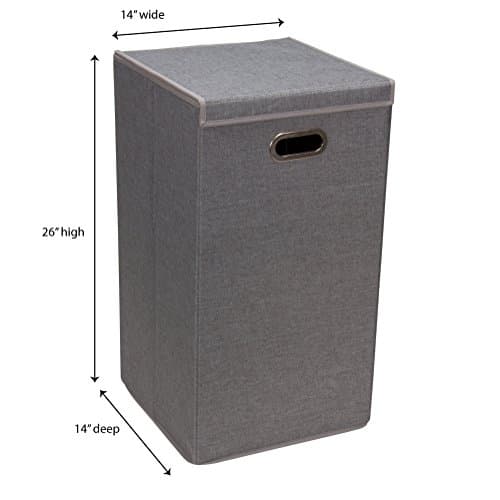 Grey Collapsible Laundry Hamper with Magnetic Lid - Household Essentials