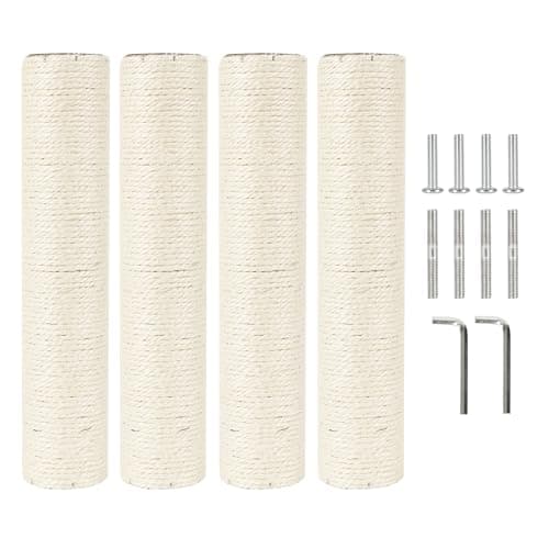 Cat Tree Scratching Post Sisal Replacement Pole Parts (Set of 4)