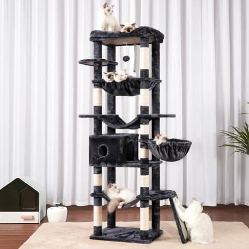 Smoky Gray Multi-Level Cat Tree for Indoor Cats MPJ037G