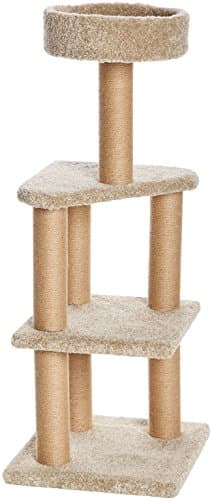 Amazon Basics Beige Multi-Level Cat Tree with Scratching Posts - Large