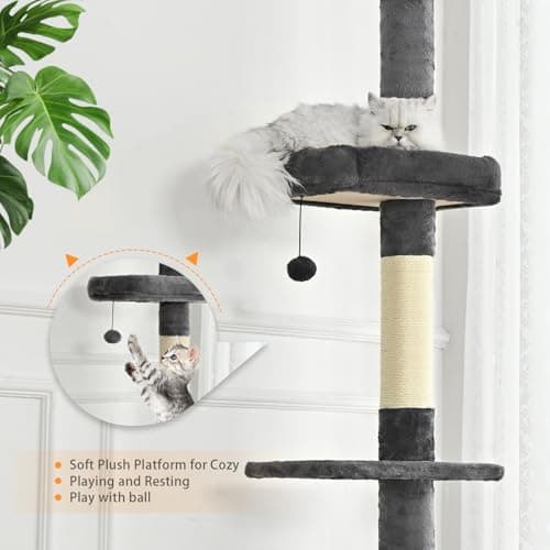 5-Tier Tall Cat Tree with Adjustability & Hammock for Indoor Cats