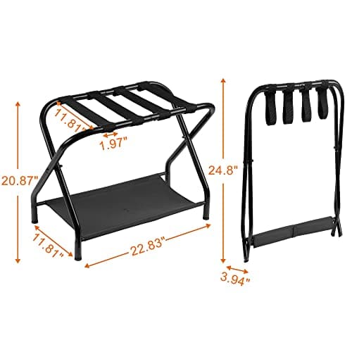 Heavy-Duty Folding Luggage Rack Set for Guest Room, Pack of 2