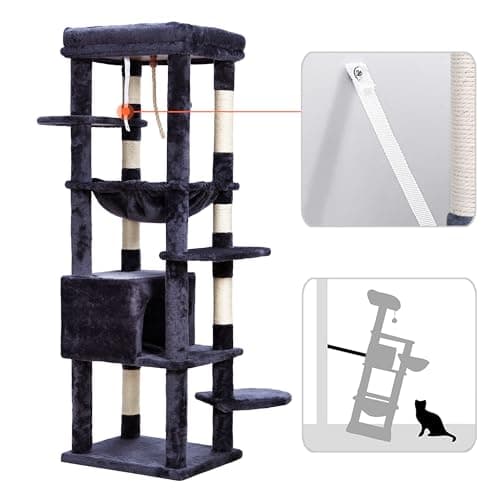 Extra Large Cat Tree for Heavy Cats with Multiple Levels and Cozy Perch
