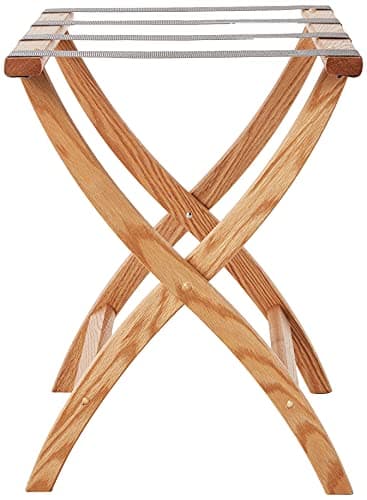 Light Oak Wooden Mallet Designer Curve Luggage Rack