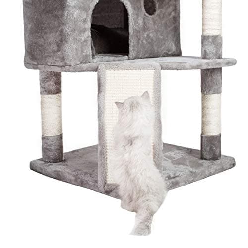 Hey-Brother XL Cat Tree 73.4" Light Gray MPJ032W 3 Caves 3 Perches