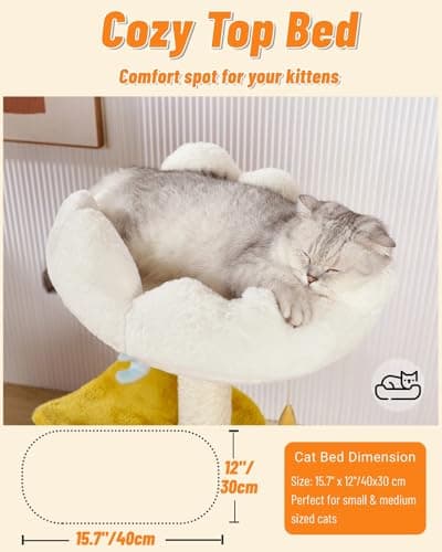 Happy N Pets Cloud Cat Tree: 31.5in Multi-Level Indoor Cat Tower