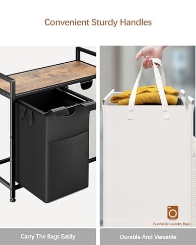 Lulive Double Laundry Hamper, 112L Sorter with Removable Bags & Handles