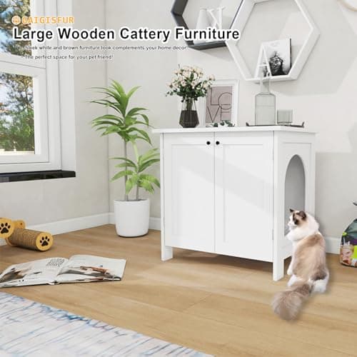 Eco-Friendly Litter Box Enclosure with Removable Divider