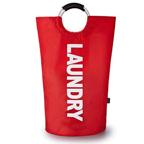 Caroeas 90L Waterproof Laundry Hamper, 13 Colors, Padded Handles, Collapsible Storage — Red