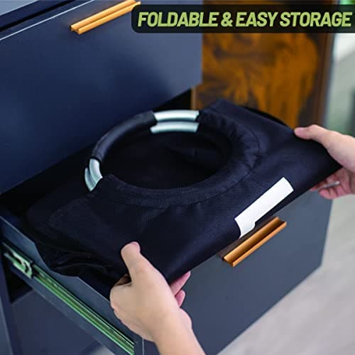 Twira 90L Large Laundry Basket, Collapsible & Waterproof, Padded Handles, Black
