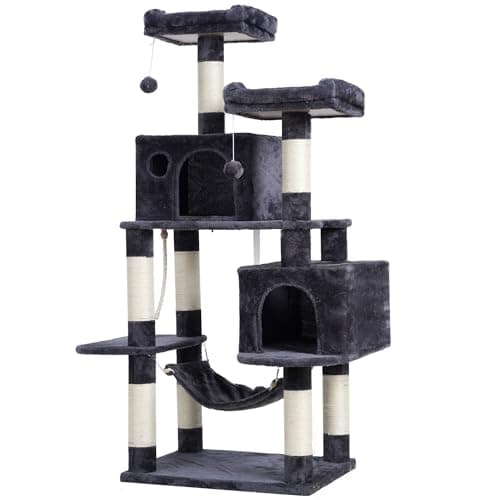 Hey-Brother Light Gray Multi-Level Cat Tree with Scratching Posts & Plush Condos MPJ020-SW — Smoky Gray