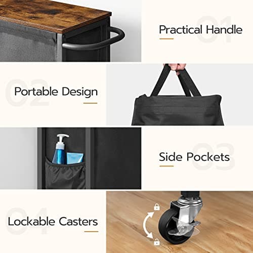 Rustic Brown HOOBRO BF24XY01G2 11Gal Slim Laundry Hamper with Lid