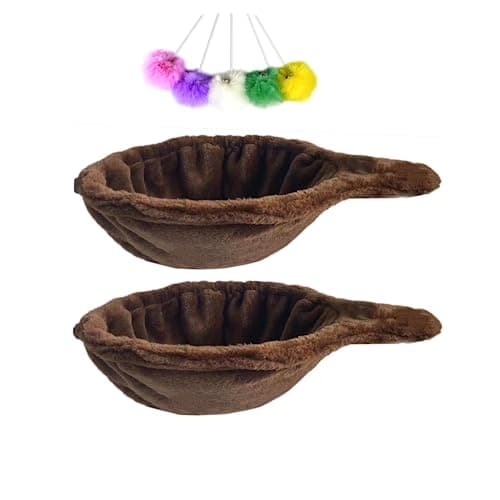 SHENGOCASE 5-Pack Cat Tree Hammock & Toys, Light Grey Nest Lounger Bed Replacement — Brown