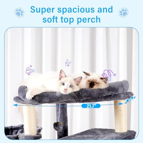 Smoky Gray Multi-Level Cat Tree Tower for Large Cats MPJ036G