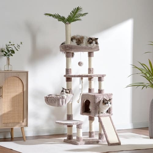 Modern Cat Tree with Multi-Level Perches and Scratching Posts, 65.4 inches - For Indoor Cats