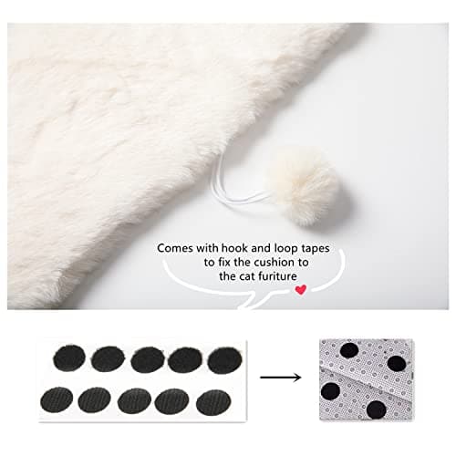 SHENGOCASE 2-Pack 12"x15.7" Rectangular Faux Rabbit Fur Cat Tree Cushion Pad for Window Perch