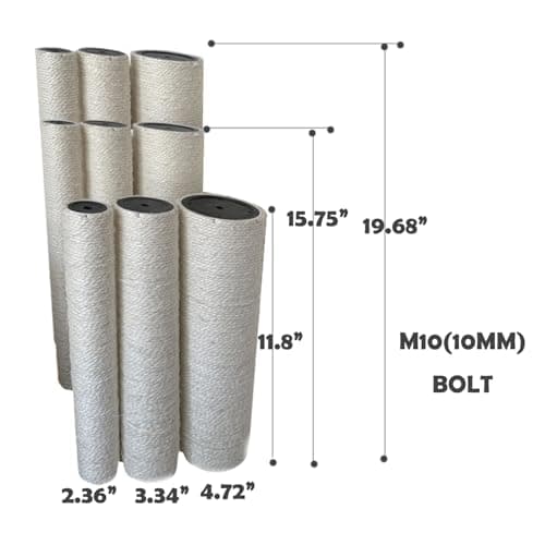M10 Cat Tree Post Replacement 10mm Bolt Sisal Pole (2.36 * 19.68")