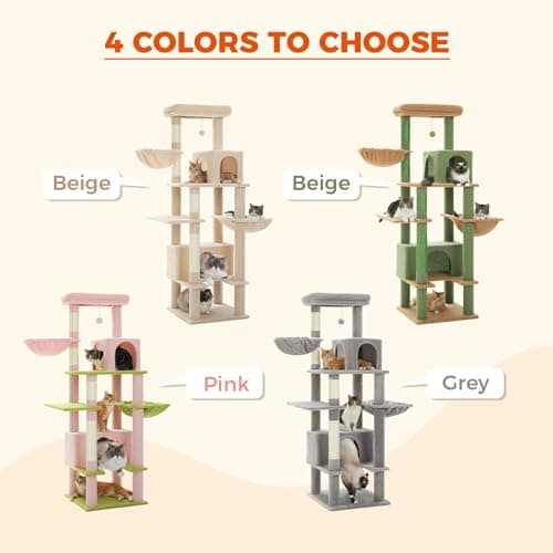 PEQULTI Super Large Pink Cat Tree for Indoor Cats