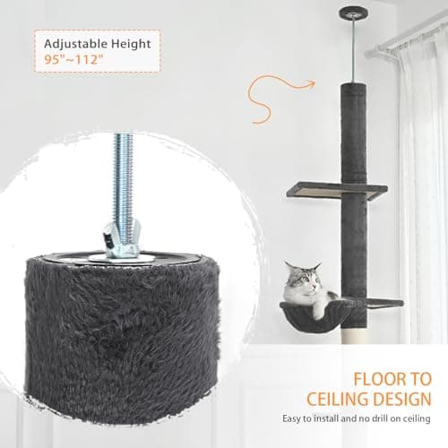 5-Tier Tall Cat Tree with Adjustability & Hammock for Indoor Cats