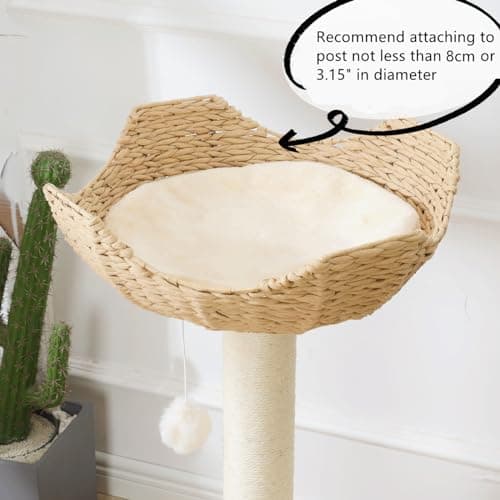 Large Cat Tower Basket Bed Replacement with Soft Cushion