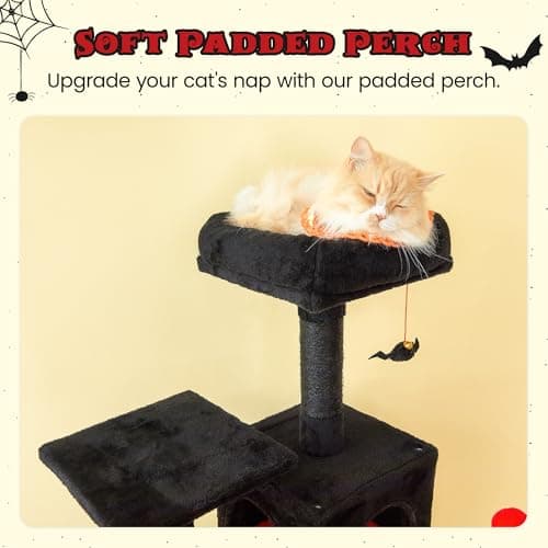 Stable Gothic Cat Condo for Indoor Cats, Multi-Level Tower, Black