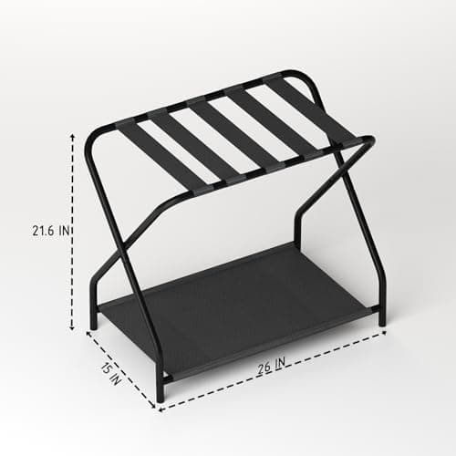 PILLAGER 2 Pack Foldable Metal Luggage Rack- Black