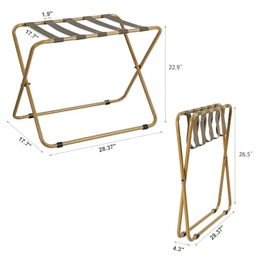 ELYKEN Heavy Duty Suitcase Stand, 110LBS Load Bearing, Gold, 2 Pack