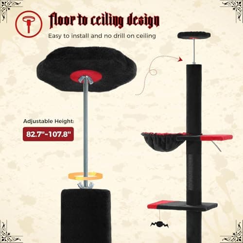 PEQULTI Gothic Climbing Tree Tower, 5 Tiers, Black