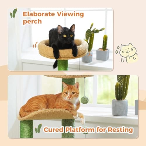 PAWZ Small Cat Tree with Curved Perch & Scratching Post-Green