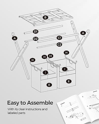 SONGMICS 2 Pack Slate Gray Luggage Racks with Laundry Bag, Foldable for Guest Room Storage URLR008G02