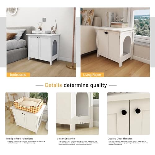 Eco-Friendly Litter Box Enclosure with Removable Divider