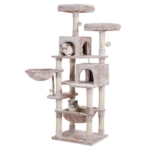 Heybly Light Gray Cat Tree with Toy & Padded Perch — Muchroom