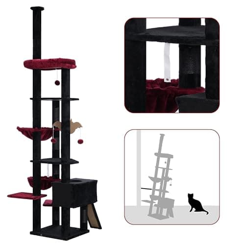 Adjustable Gothic Halloween Cat Tree for Indoor Cats