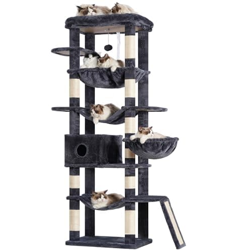 Smoky Gray Multi-Level Cat Tree for Indoor Cats MPJ037G