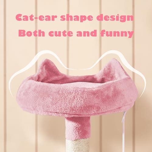 Yaheetech 70.5in Multi-Level Cat Tree with Hammock & Plush Perches, Pink
