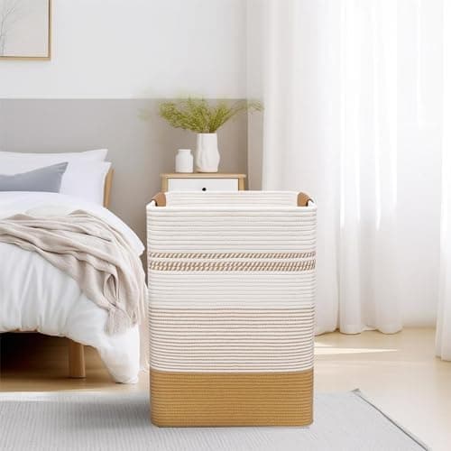 DOFASAYI 85L Large Laundry Basket with Leather Handles