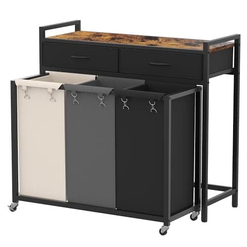 Organize Your Laundry Room with Heybly 126L Laundry Hamper and Sorter — Rustic Brown