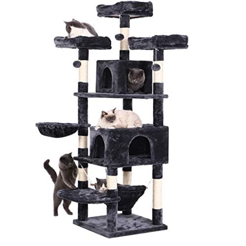 BEWISHOME Large Multi-Level Cat Tree with Plush Perches and Sisal Post MMJ14H
