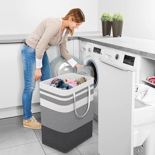 1-Pack Large Waterproof Freestanding Laundry Hamper with Handles for Dorm and Family