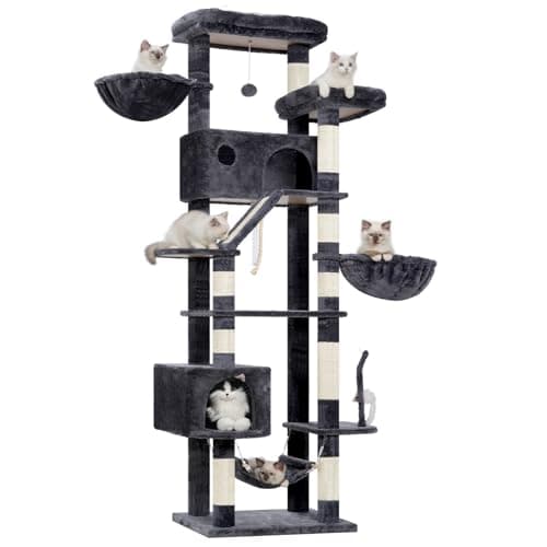 Tall Cat Tree for Large Cats, 200cm Tower with Hammock & Scratching Post GCT031G